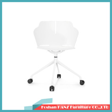 Modern Home Furniture Office Administration Computer Plastic Office Chair with Rotating Metal Feet